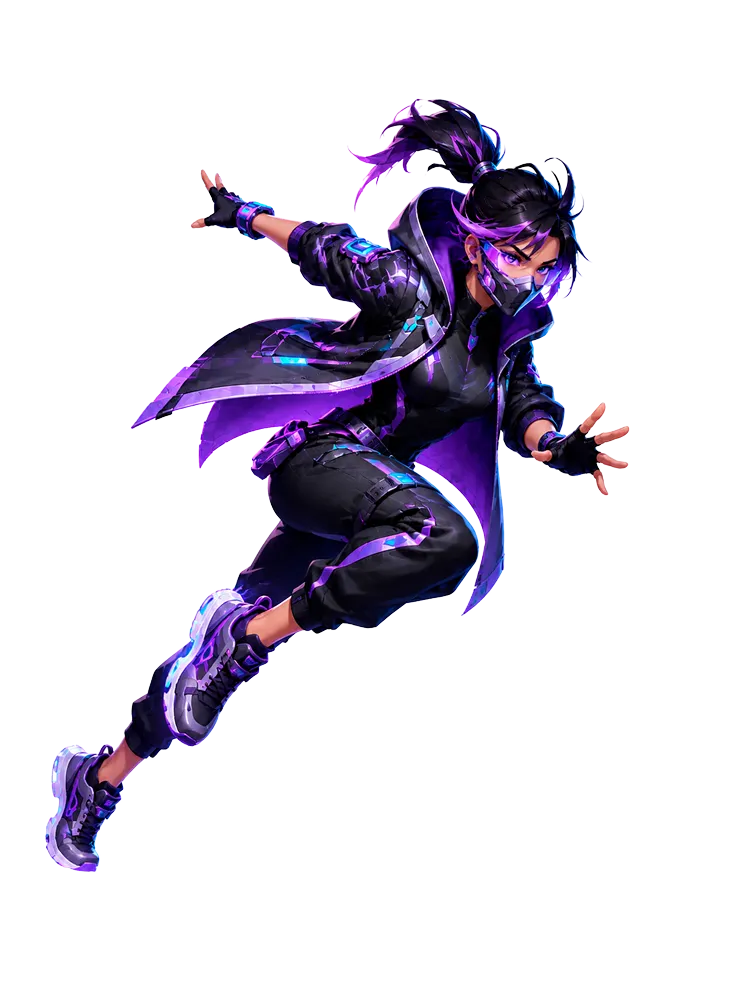 A runner leaping between frames